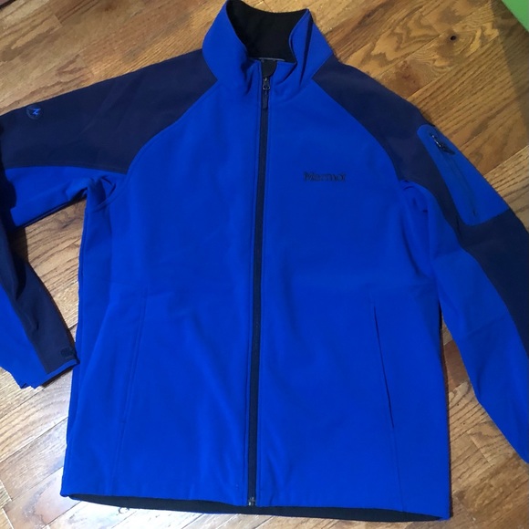 Marmot Softshell Jacket in Blue and Navy Colorblock - size XL - Picture 2 of 8